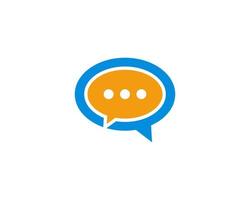 Two bubble chat connection logo vector