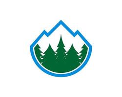 Mountain outline with pine forest inside vector
