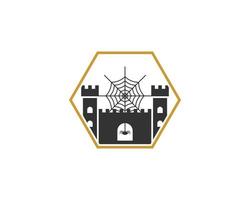 Fortress with spider web in the middle vector