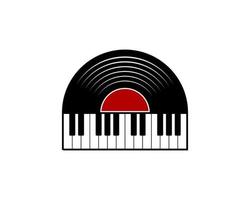 Music piano with black vinyl on the top vector