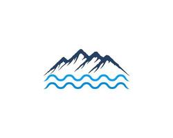 logotipo de la montaña azul en el agua vector