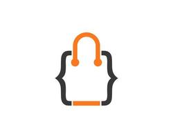 Combination code symbol with shopping bag shape vector