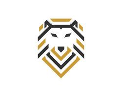 Abstract lion head with stripes style vector