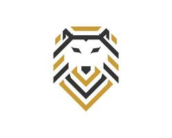 Abstract lion head with stripes style vector