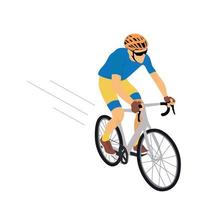 Vector illustration of a cyclist riding a bicycle