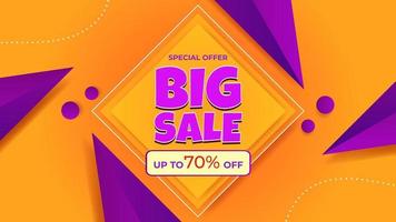 Big sale background template. special offer promo with dynamic shape background. vector