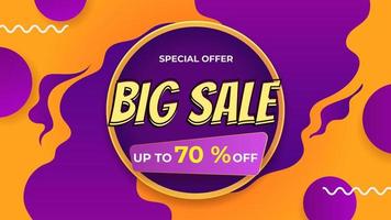 Big sale background template. special offer promo with dynamic shape background. vector