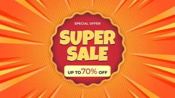 Super sale background template. special offer promo with dynamic shape background. vector