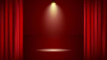 red curtains cinema theater mockup. template background with elegant curtains vector