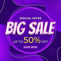 Big sale background template. special offer promo with dynamic shape background. vector