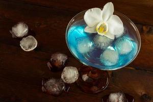 Blue Margarita cocktail top veiw photo