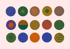 Modern abstract set colorful round shapes with lines, circles, dots, drops. Contemporary vector hand drawn illustration