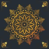 Luxury ornamental mandala design background in gold color vector