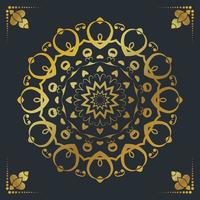 Luxury ornamental mandala design background in gold color vector