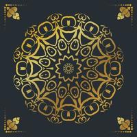 Luxury ornamental mandala design background in gold color vector