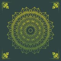 Fondo de diseño de mandala ornamental de lujo en color dorado. vector