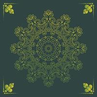 Luxury ornamental mandala design background in gold color vector