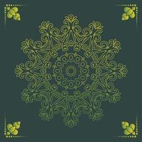 Fondo de diseño de mandala ornamental de lujo en color dorado. vector