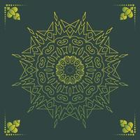 Fondo de diseño de mandala ornamental de lujo en color dorado. vector