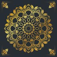 Luxury ornamental mandala design background in gold color vector