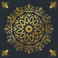 Luxury ornamental mandala design background in gold color vector