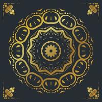 Luxury ornamental mandala design background in gold color vector