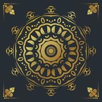 Luxury ornamental mandala design background in gold color vector