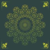 Fondo de diseño de mandala ornamental de lujo en color dorado. vector