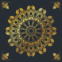 Luxury ornamental mandala design background in gold color vector