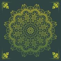 Fondo de diseño de mandala ornamental de lujo en color dorado. vector