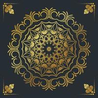 Luxury ornamental mandala design background in gold color vector