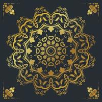 Luxury ornamental mandala design background in gold color vector