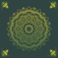 Luxury ornamental mandala design background in gold color vector