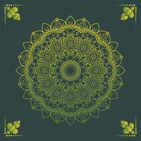 Fondo de diseño de mandala ornamental de lujo en color dorado. vector