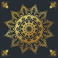 Luxury ornamental mandala design background in gold color vector