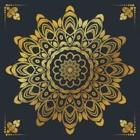 Luxury ornamental mandala design background in gold color vector
