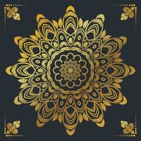 Fondo de diseño de mandala ornamental de lujo en color dorado. vector