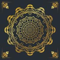 Luxury ornamental mandala design background in gold color vector