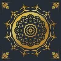 Luxury ornamental mandala design background in gold color vector