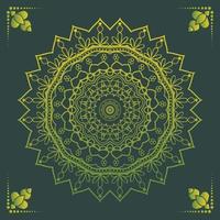 Luxury ornamental mandala design background in gold color vector