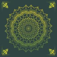 Luxury ornamental mandala design background in gold color vector