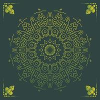 Luxury ornamental mandala design background in gold color vector