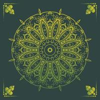 Fondo de diseño de mandala ornamental de lujo en color dorado. vector