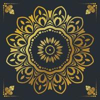 Fondo de diseño de mandala ornamental de lujo en color dorado. vector