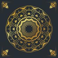 Luxury ornamental mandala design background in gold color vector