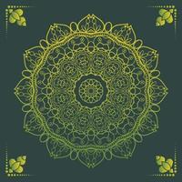 Luxury ornamental mandala design background in gold color vector