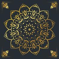 Luxury ornamental mandala design background in gold color vector