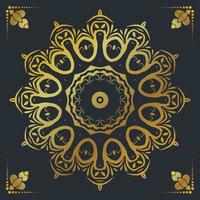 Luxury ornamental mandala design background in gold color vector