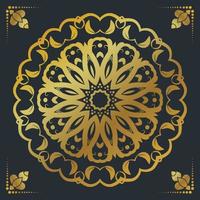 Fondo de diseño de mandala ornamental de lujo en color dorado. vector