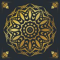 Luxury ornamental mandala design background in gold color vector